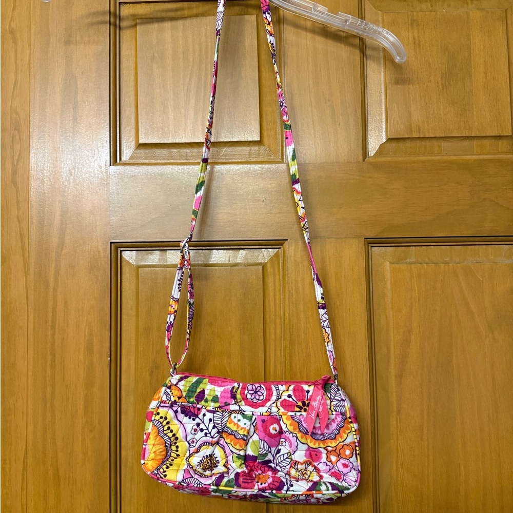 Vera Bradley Pink Floral Quilted Crossbody Bag